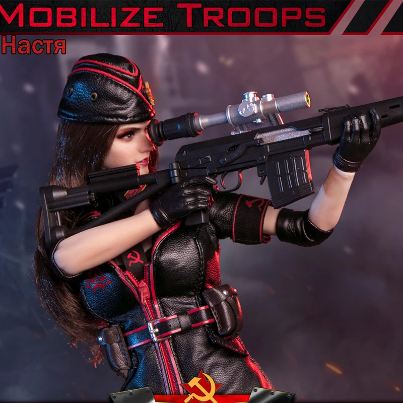 متوفر أعلام FS-73048 1/6 تنبيه أحمر قناص سوفيتي عمل الشكل 12 ''أنثى الجندي عمل تمثال مجموعة كاملة لعبة مجسمة #3