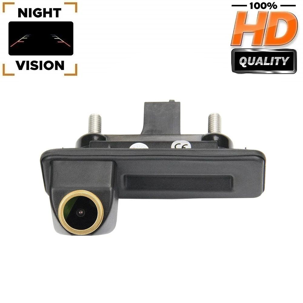 

Misayaee HD 1280x720p Rear View Camera for Audi A1 Skoda Rapid Fabia Roomster Polo 6R,Tailgate handle Night Vision Golden Camera