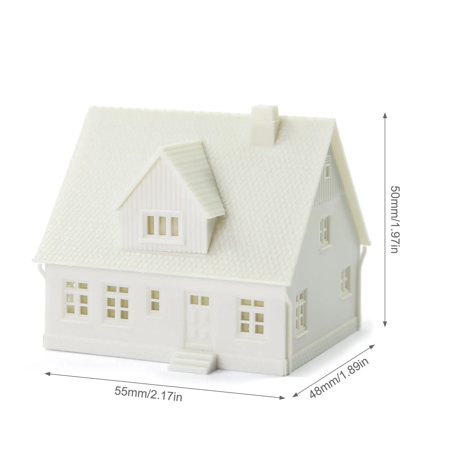 Evemodel 1 Unit Model Railway N Scale 1:160 Village House White Blank Building Parts Kit non assemblato