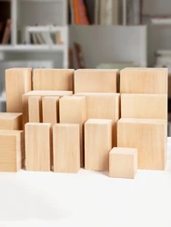 Unfinished Balsa Wood Carving Blocks Solid Square Wooden Bars Strips Model Craft Construction Hobby Crafts