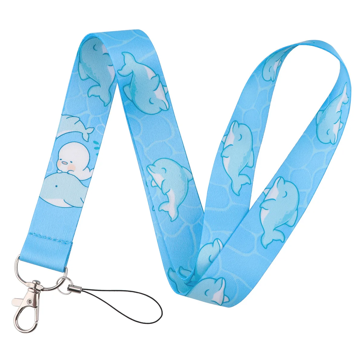 D1363 Cartoon Dolphin Lanyard for Key Neck Strap Lanyard Card ID Badge Holder Key Chain Key Holder Keyring Accessories Gift