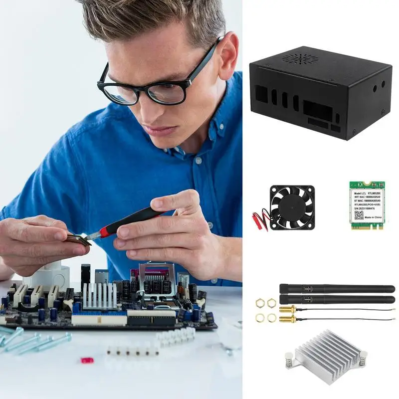 Metal Case With Fan Heatsinks Efficient Metal Case With Cooling Fan Efficient Aluminum Heatsinks Kit With Sleek Black Design For