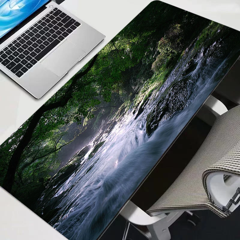 Mouse pads de borracha escritório mouse pad jogos belo cenário tapete computador antiderrapante teclado tapete de mouse novo tapete de mesa