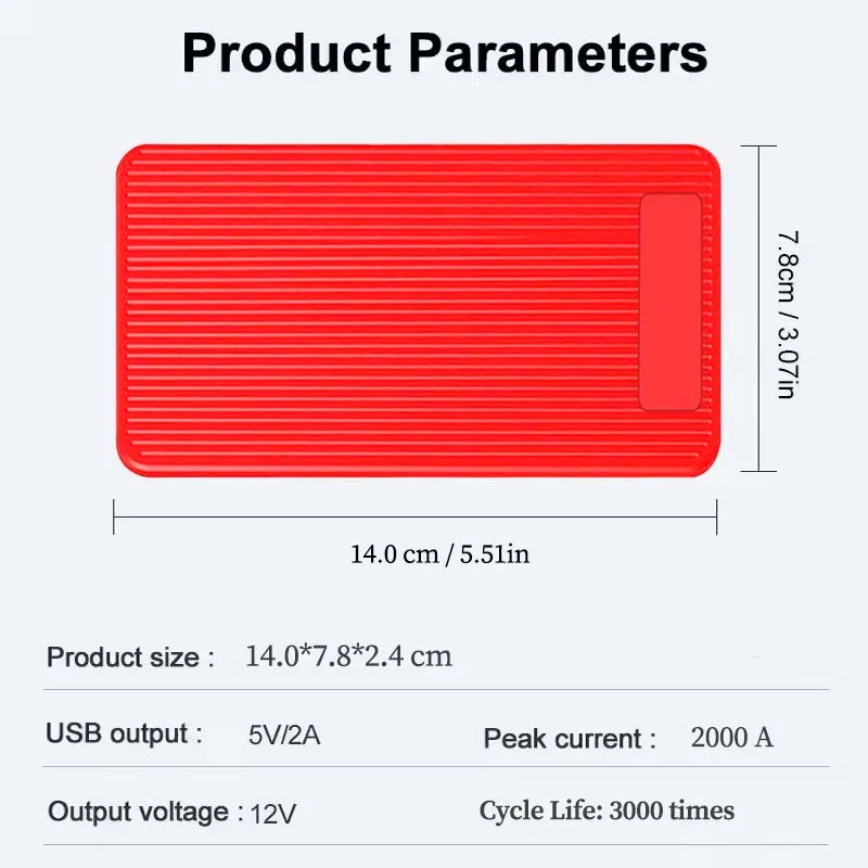 GKFLY Car Jump Starter 2000A/3000A Peak Power Bank 12V Car Booster Auto Emergency Starting Device Jump Start for Petrol Diesel