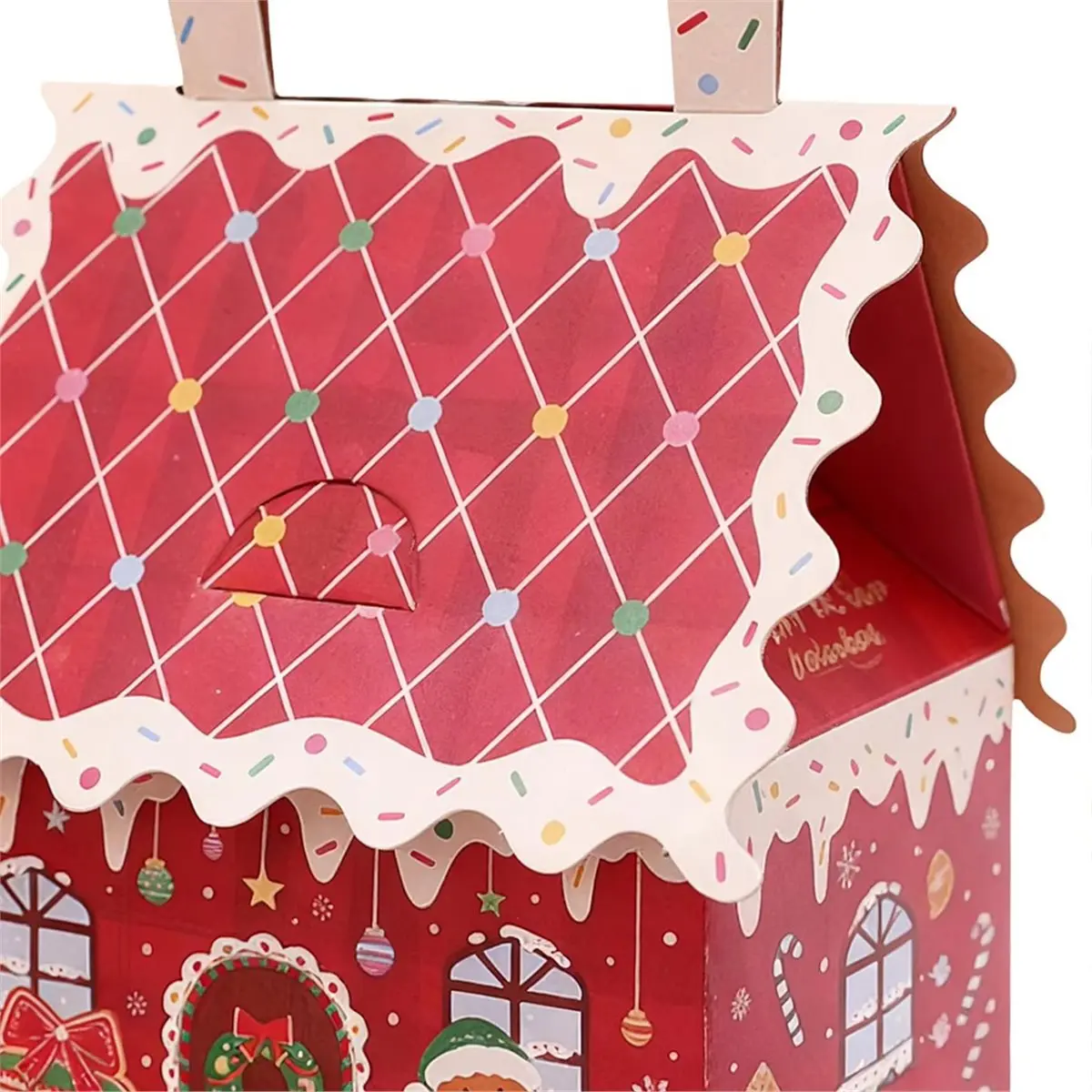 Christmas Cookie Boxes 16 Pieces Seasonal Treat Box with Handle Christmas Wrapping Containers for Party Gathering Home