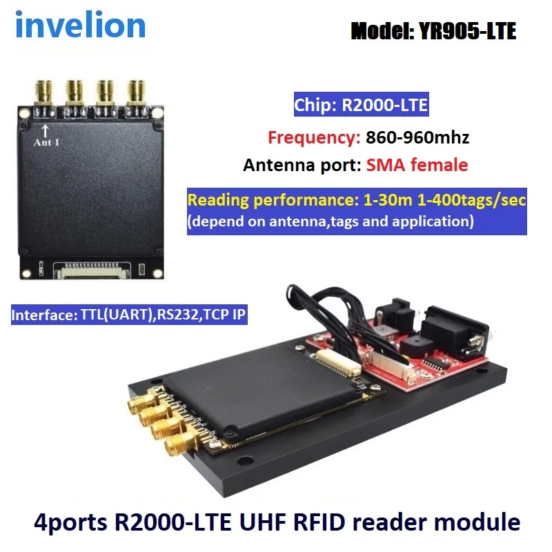 

TCP/IP RS232 4 Ports UHF RFID Reader Module Similar Impinj R2000 E710 Chip Multi-Tags Raspberry Pi Gen2 RFID Module UHF TTL UART