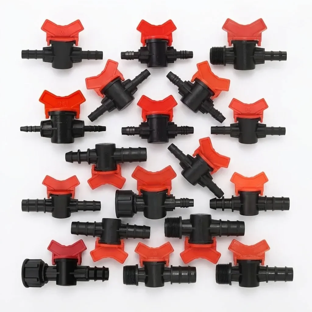 1/2 3/4 Inch Thread Drip Irrigation System Fitting 4/8/10/12/16/20/25mm Hose Barbed Mini Valve Garden Tap Barb Connectors Kit