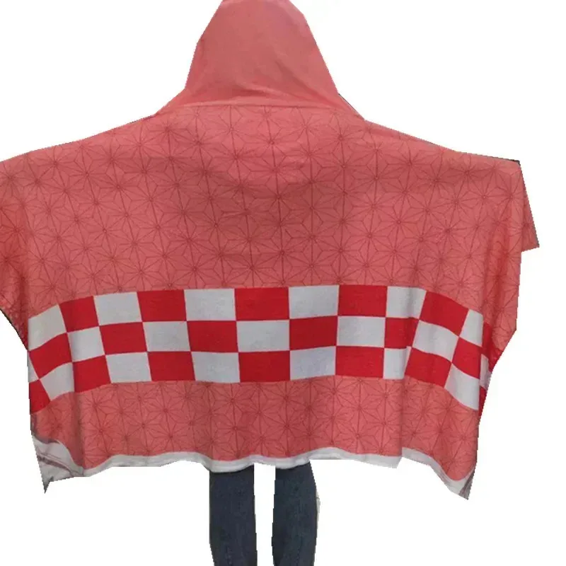 Az15Demon Slayer 코스프레 의상 애니메이션 담요 망토 Kamado Nezuko Tanjirou Tsuyuri Kanao 플란넬 어린이를위한 따뜻한 목도리 성인 여성