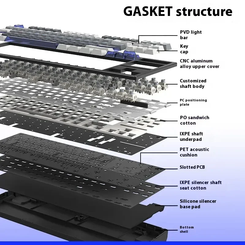 ATK Z87 Mechanical Keyboard Wireless Keyboard Semi-aluminum Tri-Mode Hot Swap Gasket Structure 87 Key PC Accessories Gamer Gift