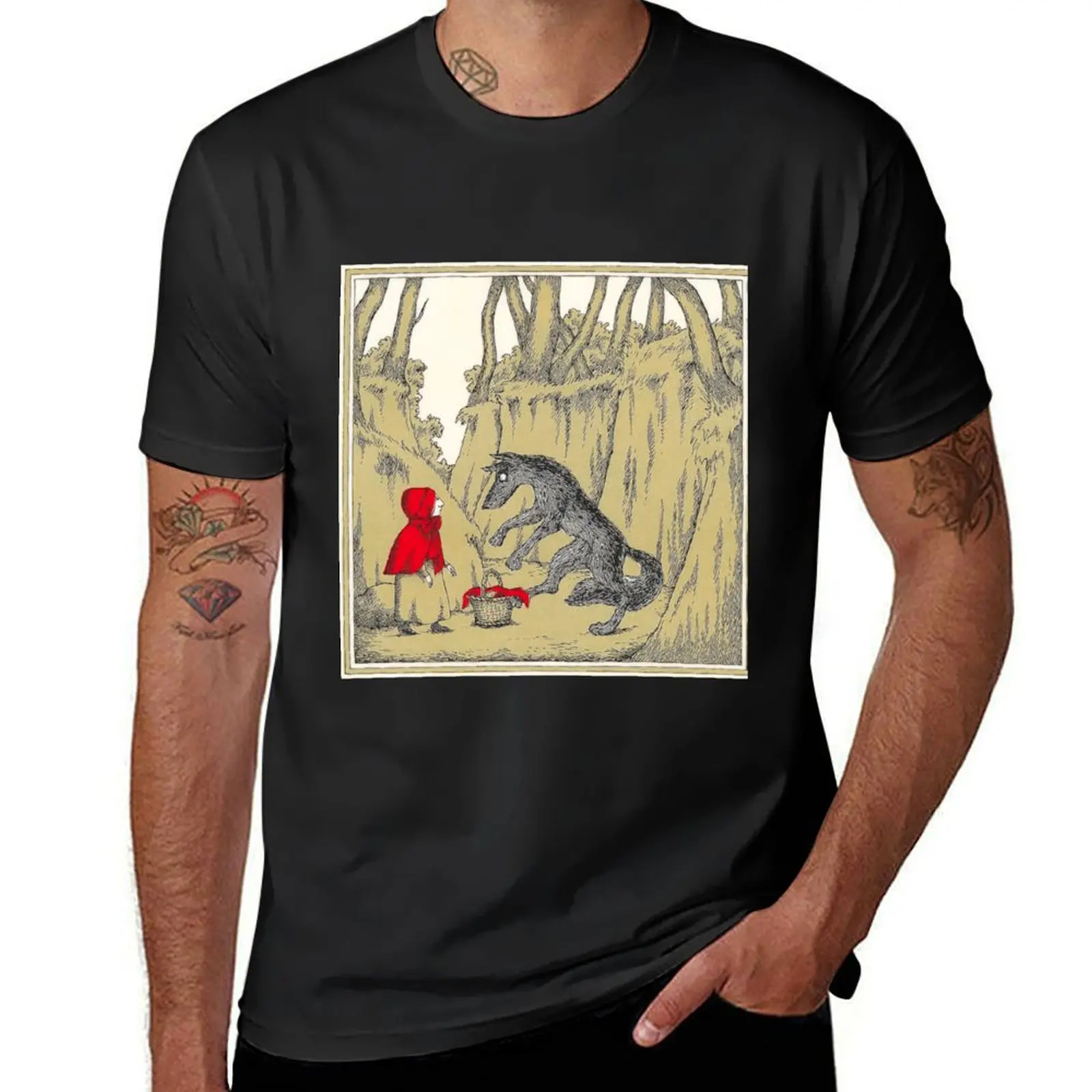 Edward Gorey T-Shirt summer top plus sizes boys animal print Men's t shirts