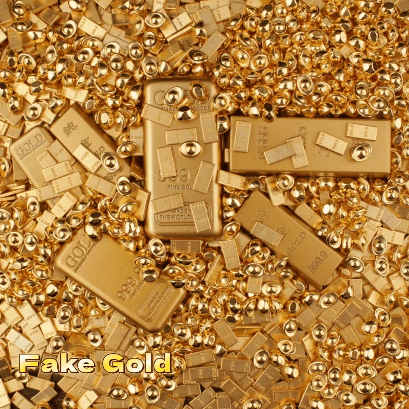 30pcs+1pc Highly Realistic Fake Golden Bars - Modern Metal Decorative Strips, Suitable for Home and Office, No Power Required