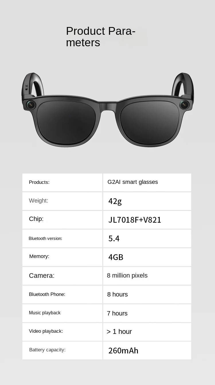 2025 نظارات شمسية ذكية جديدة تعمل بالبلوتوث AI ترجمة تصوير ذكية دعوة موسيقى الصور نظارات شمسية متعددة الوظائف #6