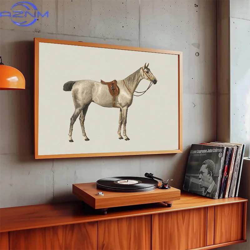 Antique Horse Vintage Posters Prints Farm Animal Canvas Painting Equestrian Wall Art Picture for Living Room Farmhouse Decor view 2