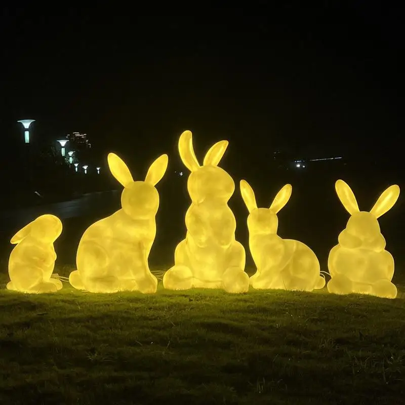 Rabbit Street Garden Statues Waterproof Yard Xenomorph Molds Artificial Display Sculptures Designer Jardim Outdoor Decorations