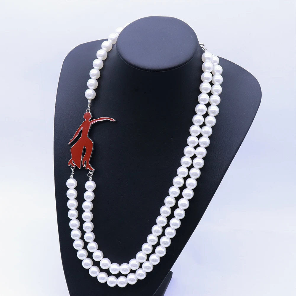 اللؤلؤ المختنق بيان اليونانية رسالة الأحمر الثروة DST زيتا DOI TLOD سوينغ فاي سوينغ دلتا نادي نسائي قلادة مجوهرات #4