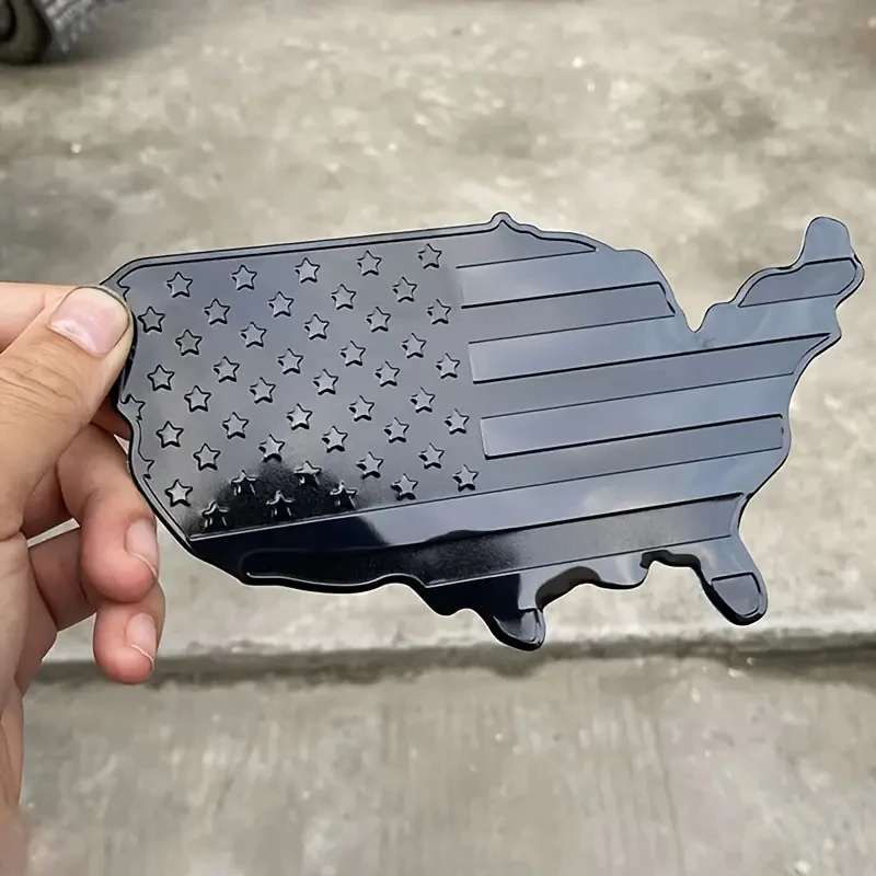 Amerykańskie emblematy USA Flaga Mapa Naklejka na samochód, Metalowa naklejka-emblemat na bagażnik samochodu, Naklejka na samochody, motocykle, rowery — zdjęcie 6