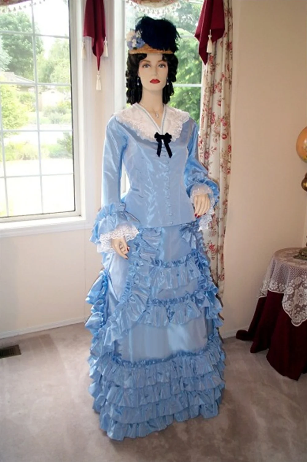 

Medieval Victorian Promenade Gown Costume Bustle Gown Civil War Dress Women Formal Prom Party Ball Gowns Lady Walking Dress