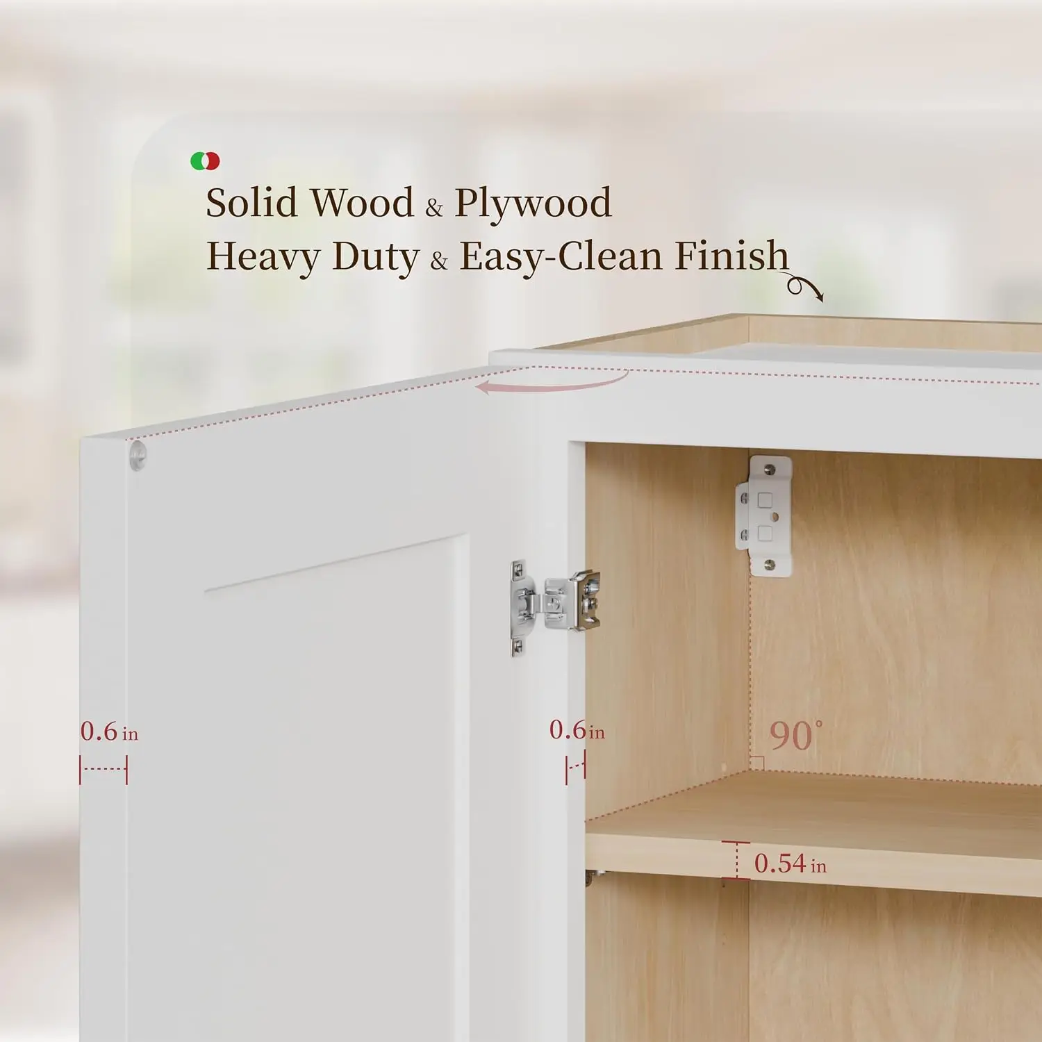 Wall Mounted Cabinet with Doors & Shelves, Solid Wood RTA Medicine Storage, 24x42x12 White Shaker , Customized