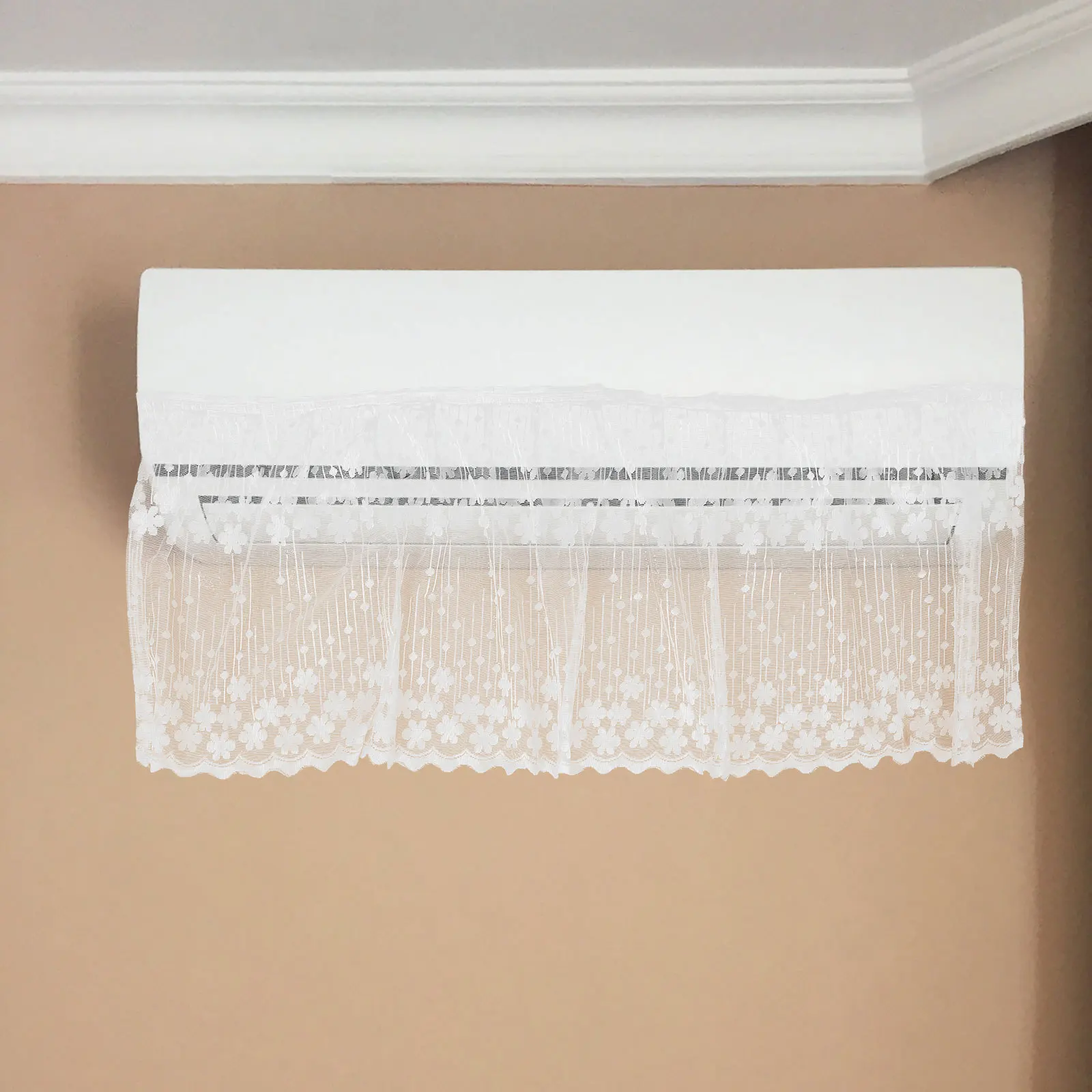 

Universal Air Conditioner Wind Baffle Lace Curtain Wall Mounted Anti Direct Air Blowing Shield for Ac Outlet Screen Cover