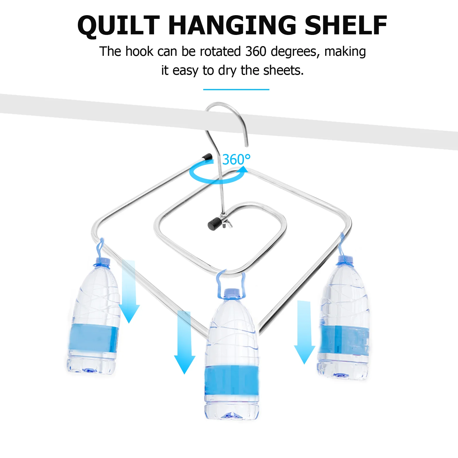 2 Pcs Swivel Hanger Space Saving Rack Square Quilt Hanging Frame Spiral Drying Heavy Duty Stainless Steel Child Laundry