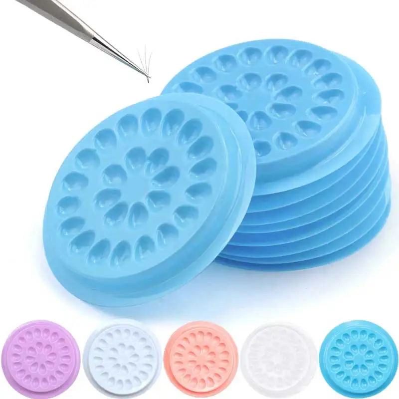 26 Hole Disposable Plastic False Eyelash Glue Holder Pallet Lashes Extension Glue Pads Holder Gasket For Eyelash Extension