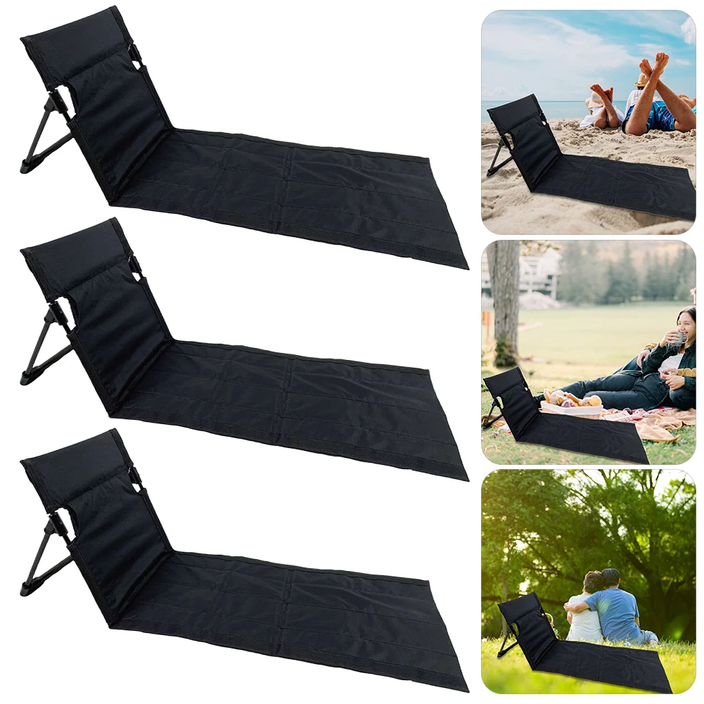 Foldable Camping Chair with Backrest Lightweight Folding Beach Chair No Legs Single Lazy Lounger for Garden Park Outdoor Tools