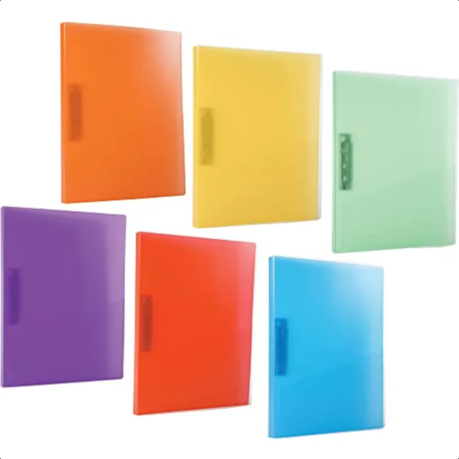

6192 Clamp Binder Frosted Set of 6 6 Assorted Colors Blueberry Strawberry Grape Lime Lemon Tangerine 500286192