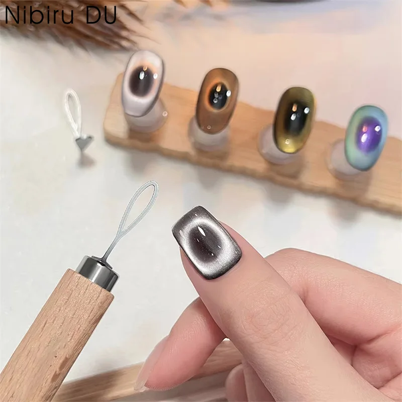 1/2pcs Oval Shaped Cat Eye Magnetic Auxiliary Tool Match with Nail Magnet Suck Hollow Cat Eye Nail Art Effect Nail Gel DIY Tool