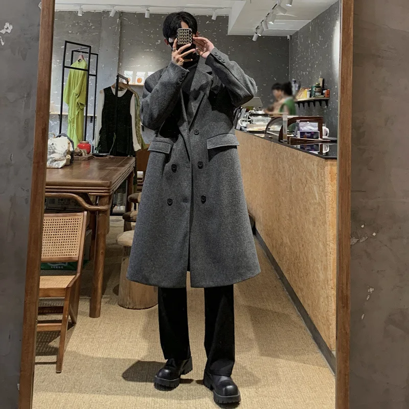 

Мужское шелковое пальто-тренч XXL, однобортное, классическое, ветрозащитное, в британском стиле, с рукавами «летучая мышь», синее, для повседневной носки, в этническом стиле, BF