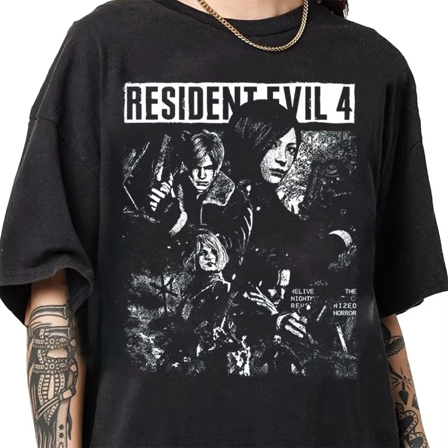 Resident Evil 4 themed T-shirt unisex 100% cotton  A streetwear style top suitable for all seasons graphic t shirts