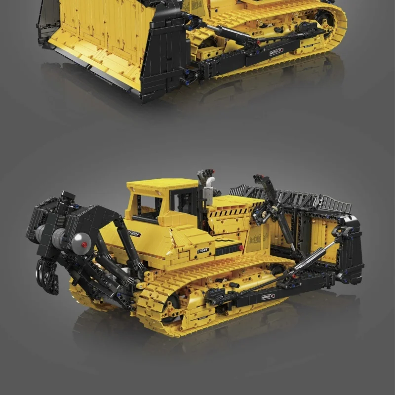 MOULD KING 17049 Technology Motorized PR766 Crawler Bulldozer App Remote Control Building Blocks Set for Kids and Adults