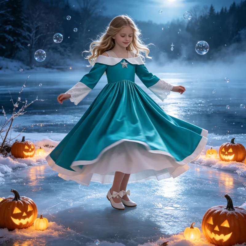 Halloween Rosalina Kleid Mädchen Pfirsich Kinder Ostern Kostüm Super Spiel Rollenspiel Prinzessinnenkleid Langarmkleid Geburtstagsfeier