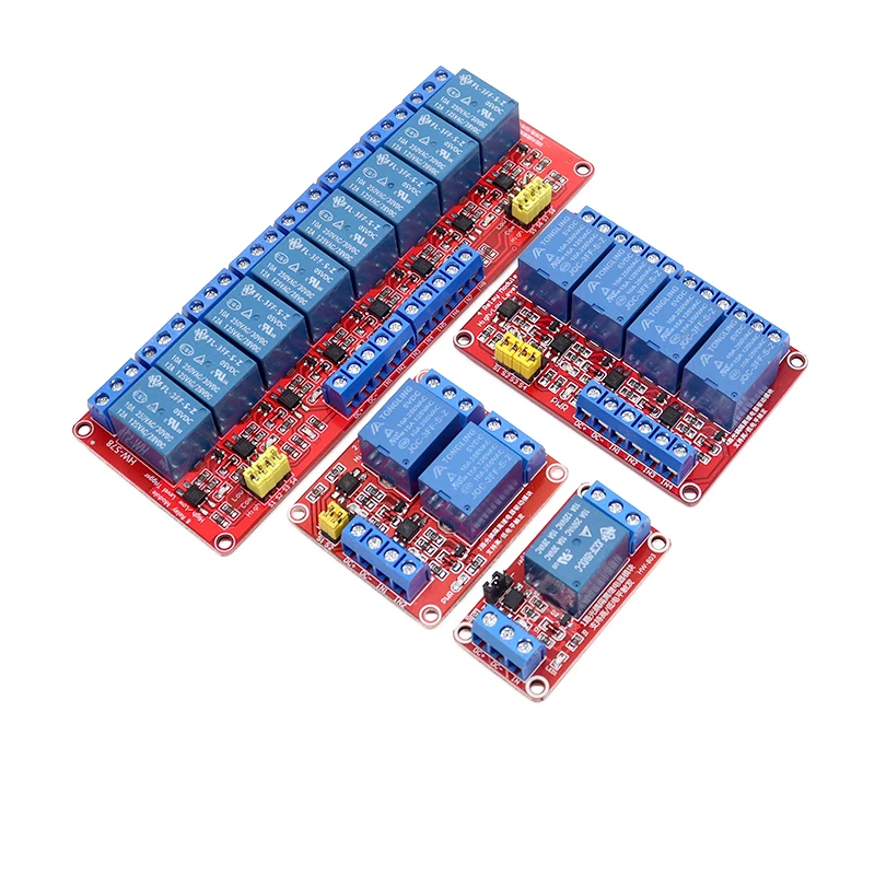 Modul Relai 1/2/4/8 Saluran 5V, Isolasi Optocoupler, Pemicu Tingkat Tinggi/Rendah, Komputer Mikro Chip Tunggal, Papan Merah