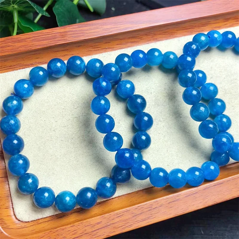 

Natural Apatite Bracelet Jewelry Healing Energy Fengshui Jewelry LoversGift Holiday Gifts For Women 1pcs 8mm