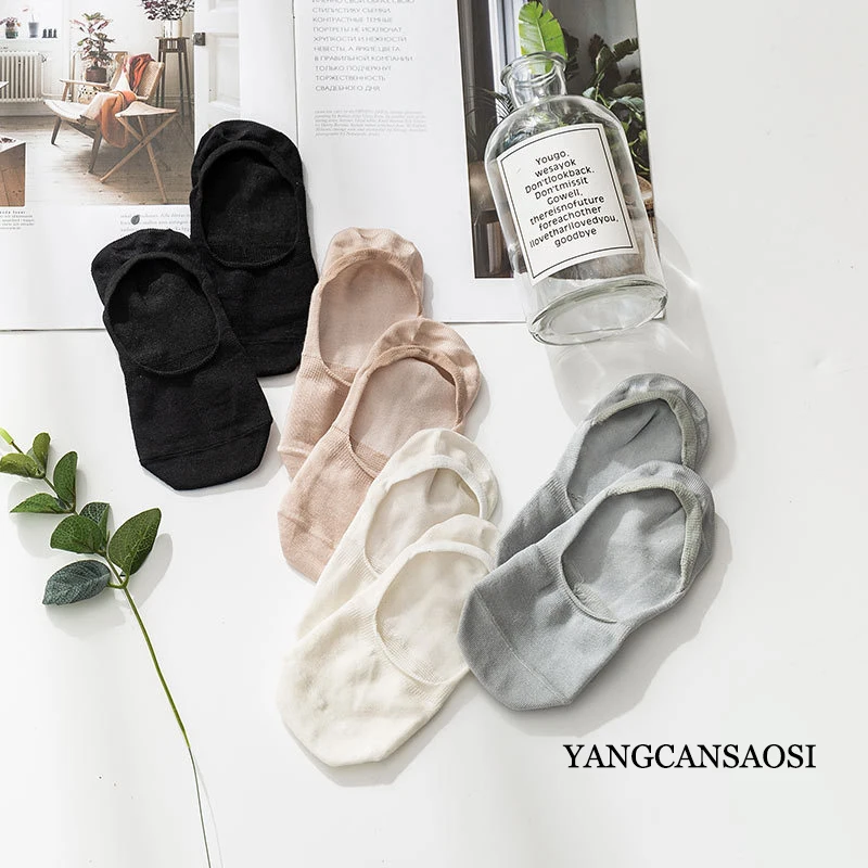 Women's Thin Pure Silk Instep Transparent Anti Slip Shallow Invisible Anti Sweat Boat Socks Short Socks Mulberry Silk Socks