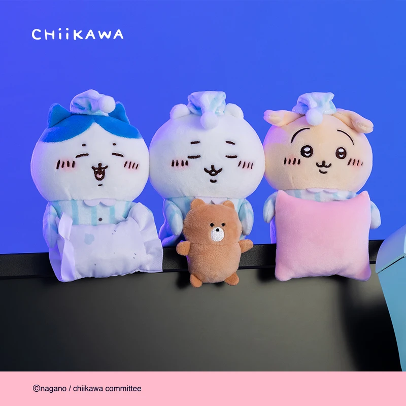 

CHIIKAWA Computer Screen Hanging Pajamas Series PVC Cute Mini Figurine Anime Desktop Decoration Collectible Christmas Gift