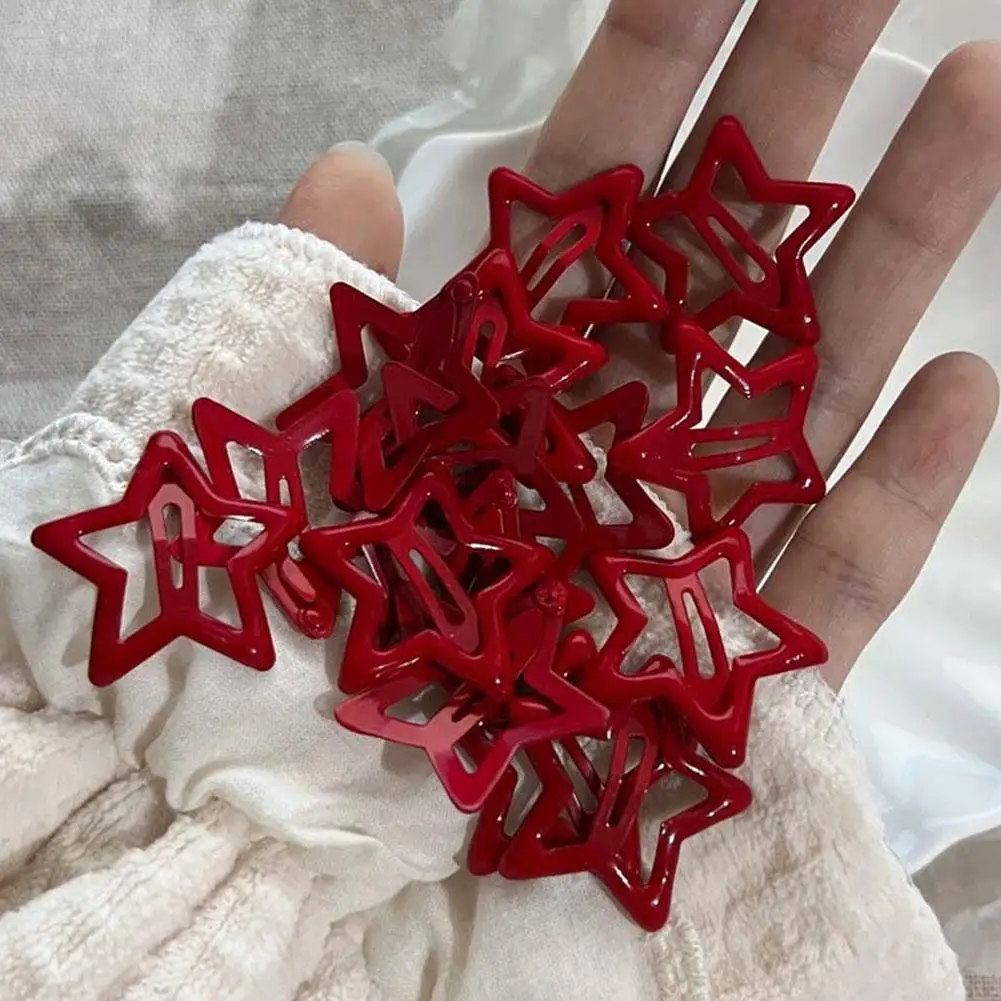 Red Star Hair Clips For Girls Waterdrop Mini Star Hairpins Barrettes For Women Girls Kids Hair Styling Clips Hair Accessorie