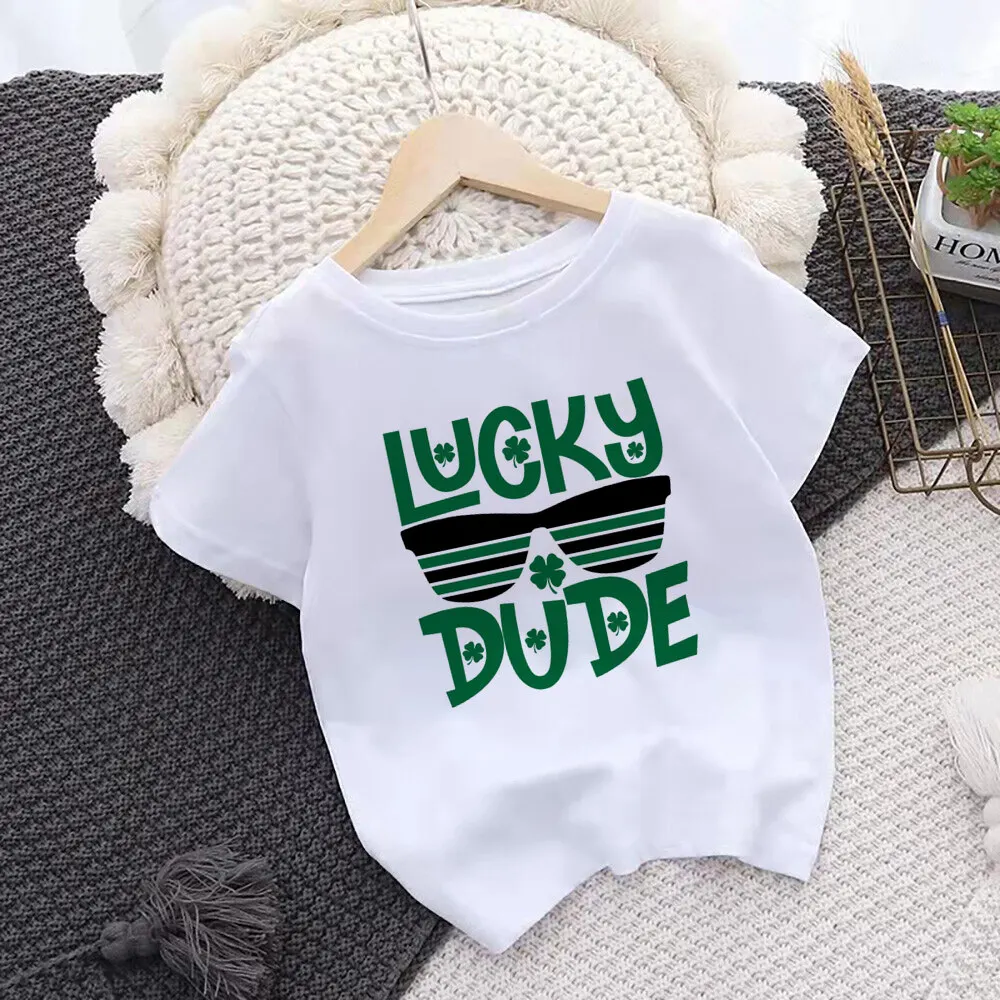 Kids St. Patrick's Day Shirts Loads of Luck Boys St Patricks Day Shirt Kids Funny Irish Clover St Saint Patricks Day Tee Clothes