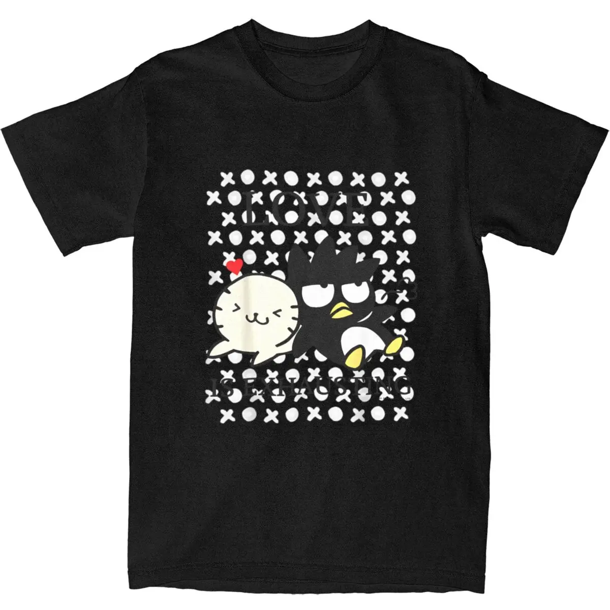 Man T Shirt Badtz Maru Sanrio Cute T-Shirts Hip Hop Summer Tees Vintage Print 100% Cotton Clothes Gift Idea