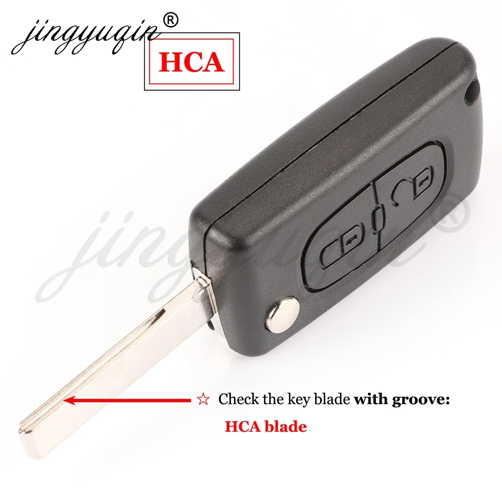 Klappbarer Fernbedienungs-Autoschlüssel 433MHz ID46 für Citroen C1 C2 C3 C4 C5 Berlingo Picasso Peugeot 207 307 308 408 RCZ Fiat CE0536 CE0523 2/3BT – Detail 6