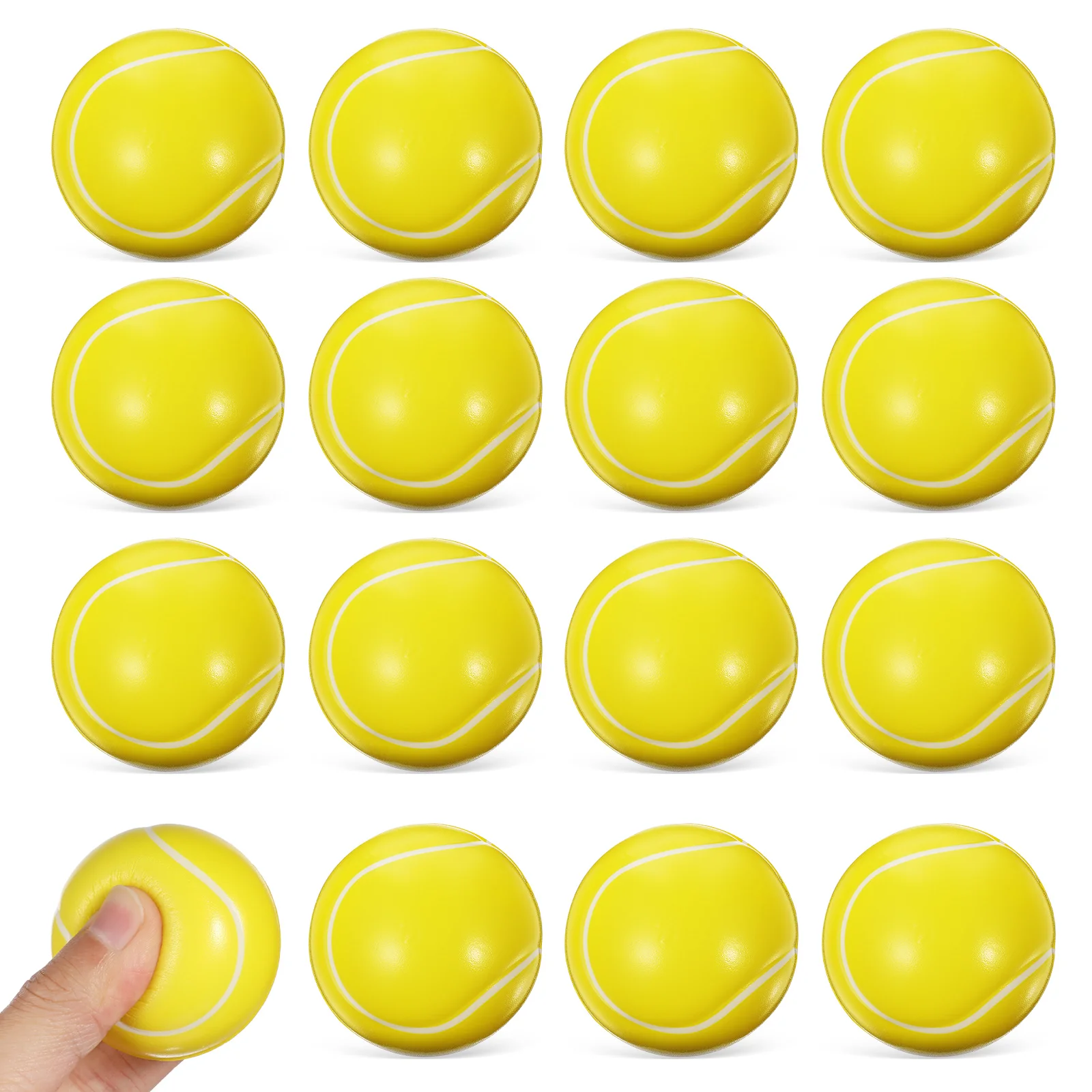 16 Pcs Foam Sports Ball Tennis Balls Stress Toys Squeeze Plaything Party Favors Pu Child