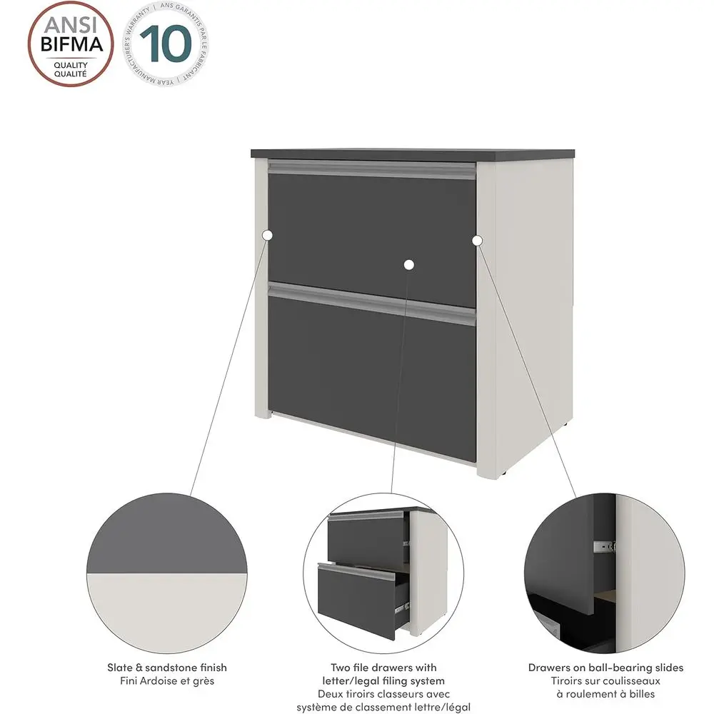 30-Inch Sandstone Lateral File Cabinet for Assembly