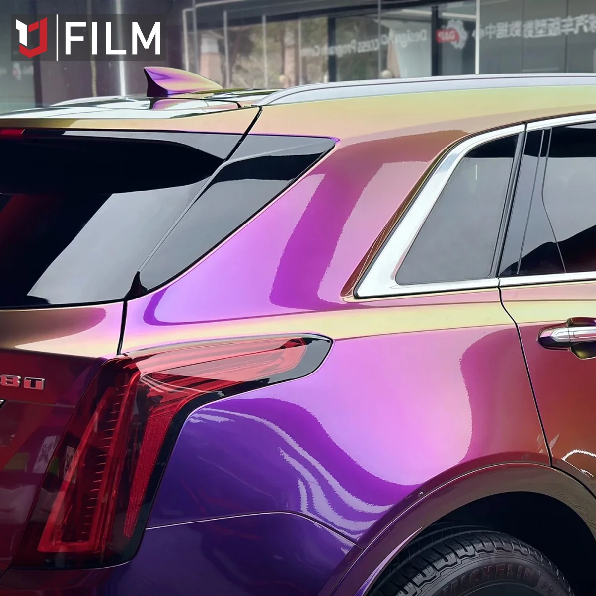 最高の価格のカメレオンカーラッピングフィルム、気泡のないイビササンセットPET PVCカーラップビニール、車体全体用