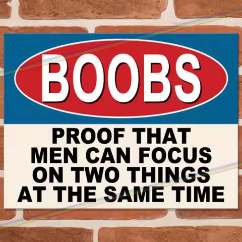 BOOBS Funny Metal Signs Mancave Wall Shed Pub Novelty Joke Bar Poster Tin Sign