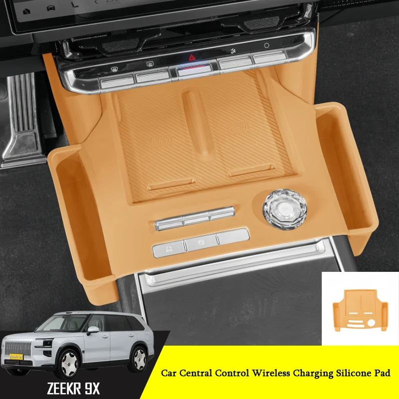 Car Central Control Wireless Charging Silicone Pad Fit for Zeekr 9X 2026 Car All Inclusive Anti Scratch Anti Slip Interior Parts
