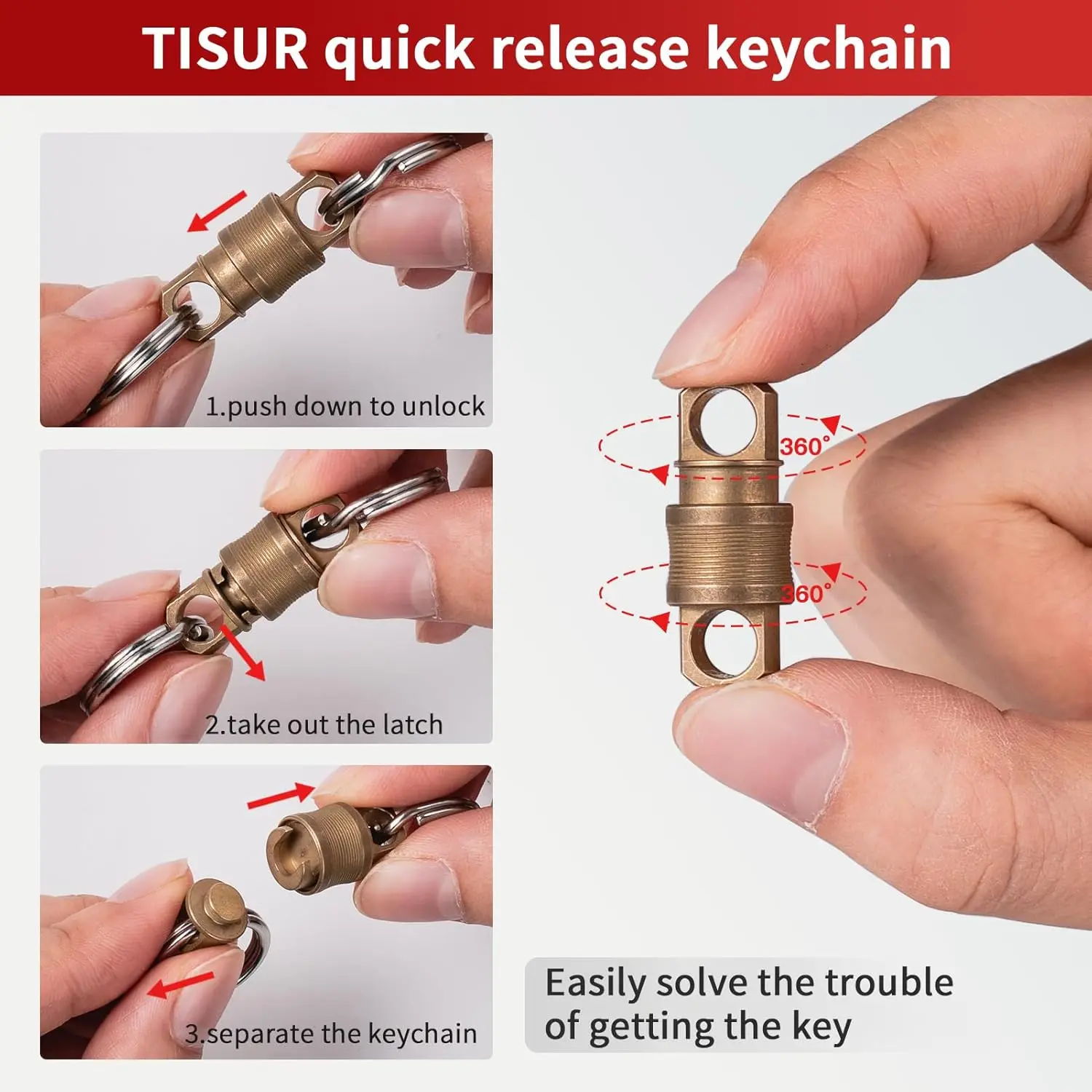 TIMULTI NEW YEAR SALE  Release Keychain,Detachable Disconnect Keychain with Locking System, Swivel Pull Apart Key Chain Ring