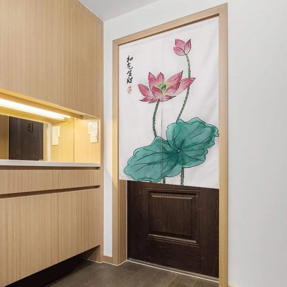 Japanese style landscape Japanese style door curtain, ink painting style mountain and river pattern, suitable for porch
