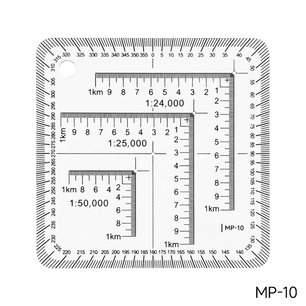 Pocket Grid Map Protractor Coordinate Scale Protractor 1:24000 1:25000 1:50000 For School Learning Coordinates Map Reading