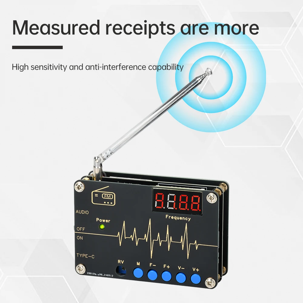 RDA5807M FM Radio DIY Kit 87-180MHz Red Digital Display Electronics Projects Soldering Practice Kit with Automatic Search