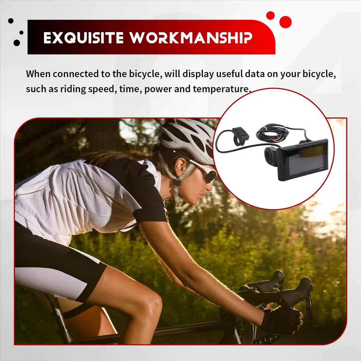 

(AD10) Водонепроницаемый ЖК-дисплей для электровелосипеда 24В-72В S966, панель управления, приборная панель, разъем SM